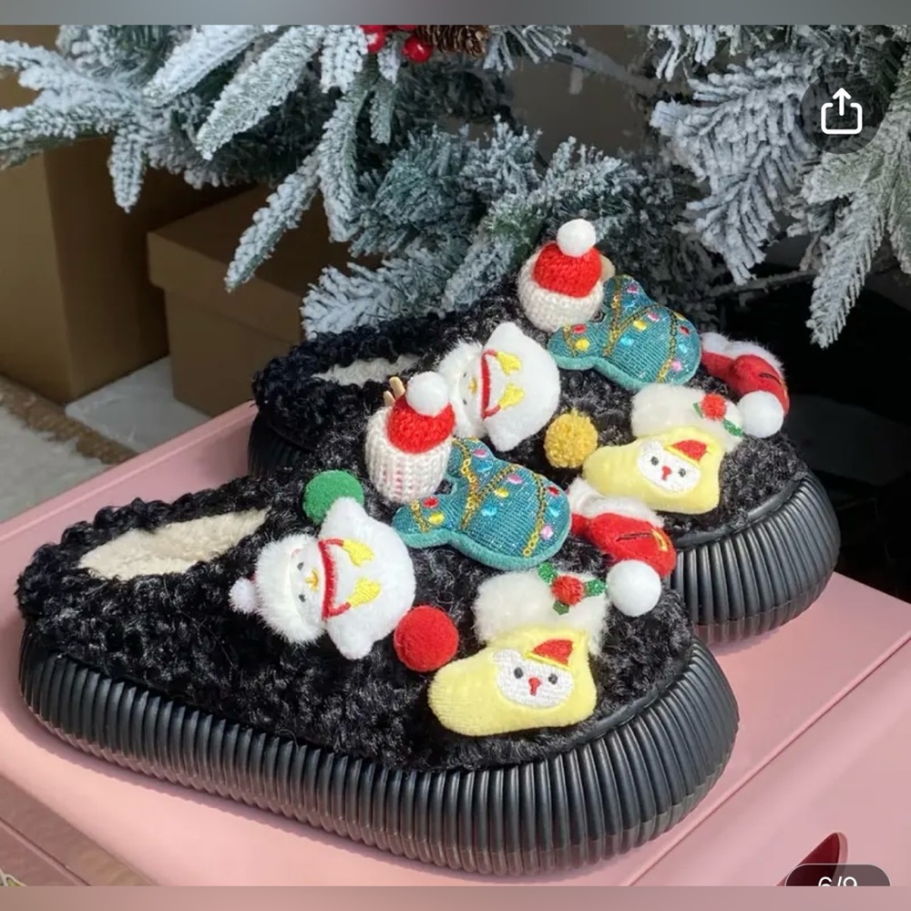 Cozy Winter Snowman and Snowflake Slippers